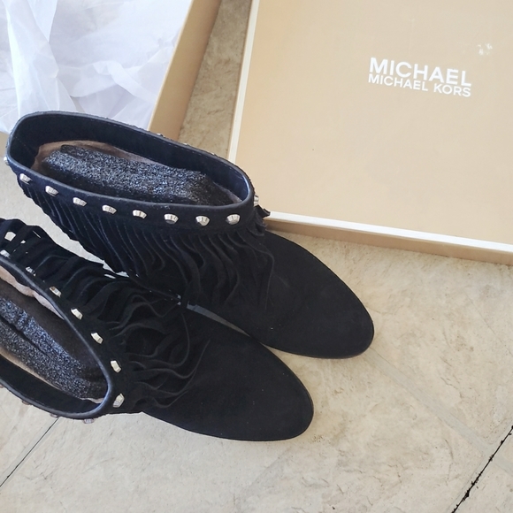 Michael kors fringe suede studded boots black - Picture 4 of 9